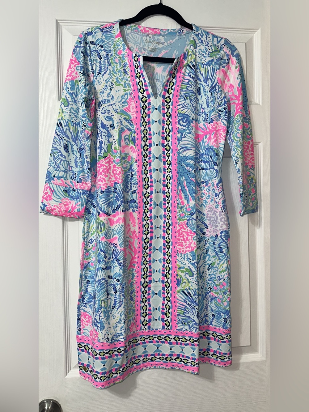 Lilly Pulitzer Blue, Pink & Green Printed Tunic Dress